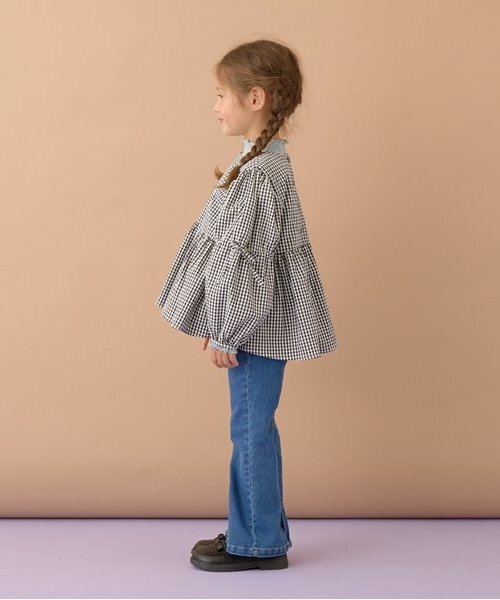 Lycee mine（リセマイン）の「ボリュームたっぷりペプラムブラウス（シャツ/ブラウス・キッズ・ブラウン系/ブラック/サーモンピンク/モスグリーン・100cm/110cm/120cm/130cm/140cm/150cm）」の17枚目の写真