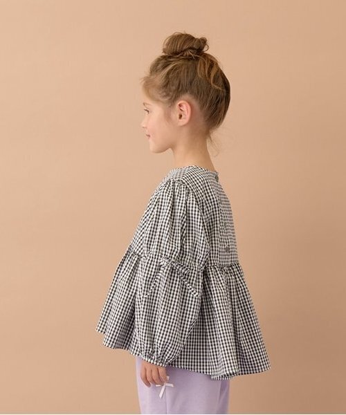 Lycee mine（リセマイン）の「ボリュームたっぷりペプラムブラウス（シャツ/ブラウス・キッズ・ブラウン系/ブラック/サーモンピンク/モスグリーン・100cm/110cm/120cm/130cm/140cm/150cm）」の19枚目の写真