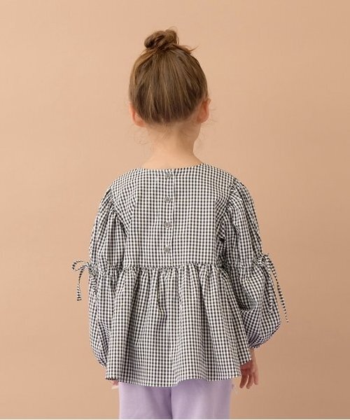 Lycee mine（リセマイン）の「ボリュームたっぷりペプラムブラウス（シャツ/ブラウス・キッズ・ブラウン系/ブラック/サーモンピンク/モスグリーン・100cm/110cm/120cm/130cm/140cm/150cm）」の20枚目の写真