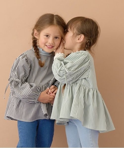 Lycee mine（リセマイン）の「ボリュームたっぷりペプラムブラウス（シャツ/ブラウス・キッズ・ブラウン系/ブラック/サーモンピンク/モスグリーン・100cm/110cm/120cm/130cm/140cm/150cm）」の21枚目の写真