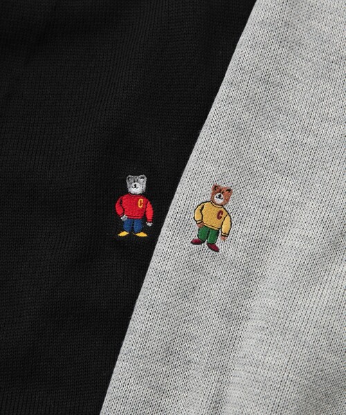 coen（コーエン）の「ワンポイントベア刺繍ニットカーディガン（カーディガン/ボレロ・メンズ・ブラック/グレー・S/M/L/XL）」の3枚目の写真