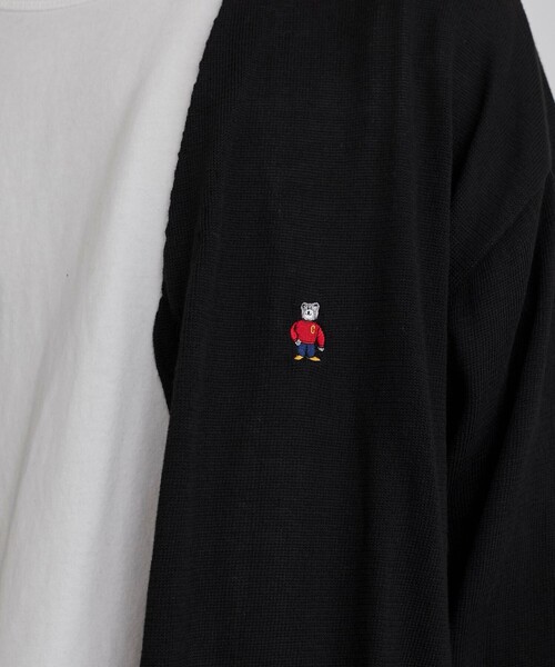 coen（コーエン）の「ワンポイントベア刺繍ニットカーディガン（カーディガン/ボレロ・メンズ・ブラック/グレー・S/M/L/XL）」の5枚目の写真