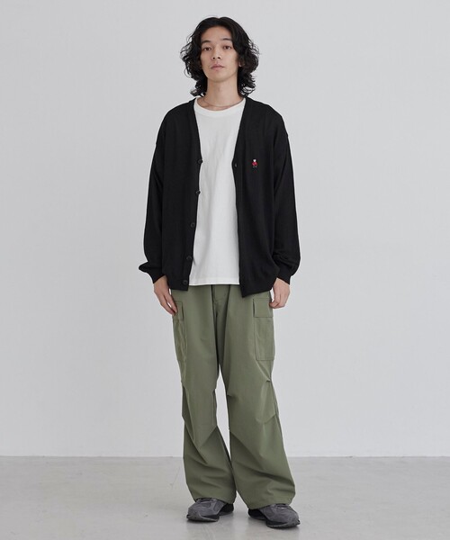 coen（コーエン）の「ワンポイントベア刺繍ニットカーディガン（カーディガン/ボレロ・メンズ・ブラック/グレー・S/M/L/XL）」の6枚目の写真