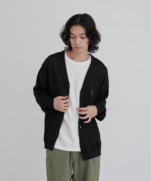 coen（コーエン）の「ワンポイントベア刺繍ニットカーディガン（カーディガン/ボレロ・メンズ・ブラック/グレー・S/M/L/XL）」の7枚目の写真