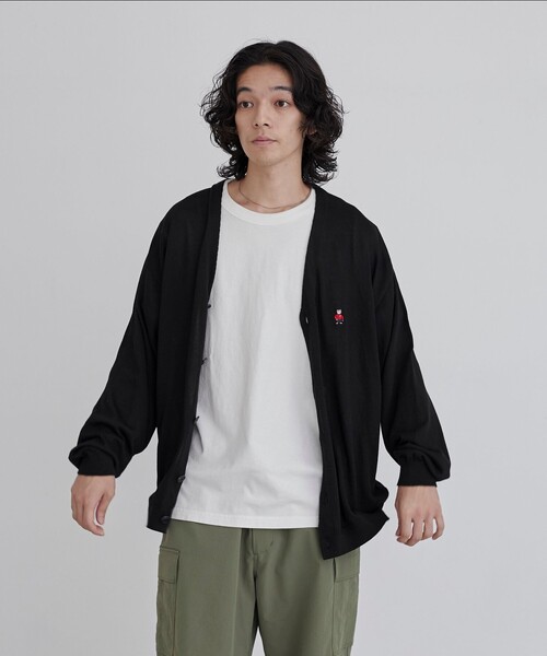 coen（コーエン）の「ワンポイントベア刺繍ニットカーディガン（カーディガン/ボレロ・メンズ・ブラック/グレー・S/M/L/XL）」の9枚目の写真