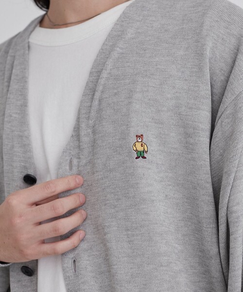 coen（コーエン）の「ワンポイントベア刺繍ニットカーディガン（カーディガン/ボレロ・メンズ・ブラック/グレー・S/M/L/XL）」の12枚目の写真