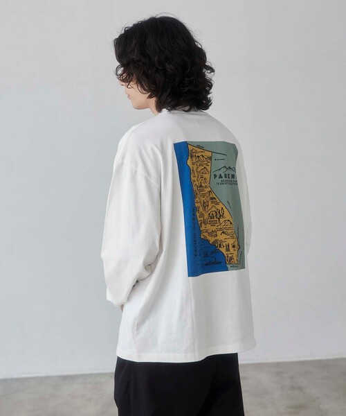 coen(コーエン)の「<Parknik>グラフィックロングTシャツ(Tシャツ/カットソー・メンズ・ホワイト/ブラック/ダークグリーン・M/L/XL)」の7枚目の写真
