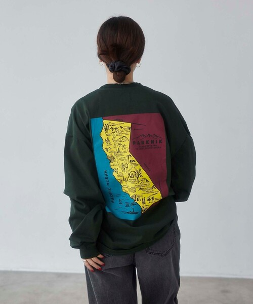 coen(コーエン)の「<Parknik>グラフィックロングTシャツ(Tシャツ/カットソー・メンズ・ホワイト/ブラック/ダークグリーン・M/L/XL)」の17枚目の写真