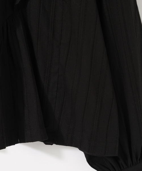 RAGEBLUE（レイジブルー）の「ボリュームスリーブ/コットンフリルブラウス（シャツ/ブラウス・レディース・ブラック/グレー・FREE）」の8枚目の写真