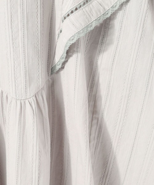 RAGEBLUE（レイジブルー）の「ボリュームスリーブ/コットンフリルブラウス（シャツ/ブラウス・レディース・ブラック/グレー・FREE）」の10枚目の写真