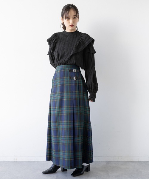 RAGEBLUE（レイジブルー）の「ボリュームスリーブ/コットンフリルブラウス（シャツ/ブラウス・レディース・ブラック/グレー・FREE）」の20枚目の写真