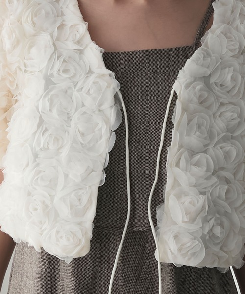 fluffy flowerボレロ Flower tulle tiered bolero – POPPY