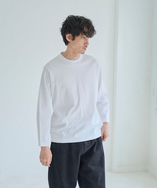 セール】ポンチクルーネックロングTシャツ（Tシャツ/カットソー