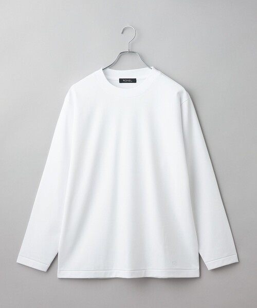 LOHEN ローヘン　クルーネックプレーンカットソー　白 セール】ポンチクルーネックロングTシャツ（Tシャツ/カットソー