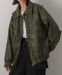 ad thie（アドティエ）の「ヴィンテージライク オーバーブルゾン（ライダースジャケット）」