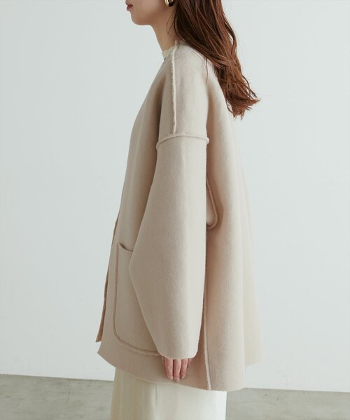 natural couture（ナチュラルクチュール）の「リングウールリバーシブルトッパー（その他アウター・レディース・ブラウン/モカ/ライトベージュ・FREE）」の19枚目の写真