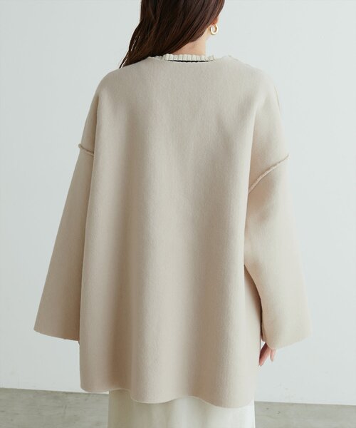 natural couture（ナチュラルクチュール）の「リングウールリバーシブルトッパー（その他アウター・レディース・ブラウン/モカ/ライトベージュ・FREE）」の20枚目の写真