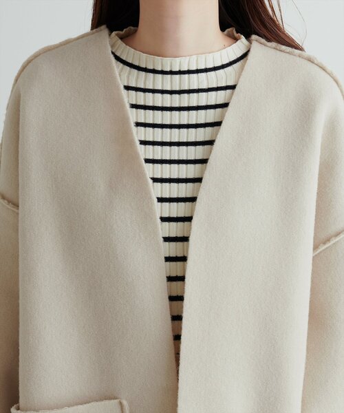 natural couture（ナチュラルクチュール）の「リングウールリバーシブルトッパー（その他アウター・レディース・ブラウン/モカ/ライトベージュ・FREE）」の21枚目の写真