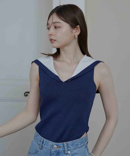 セール】【Luan】sailor collar knit/セーラーニット（ニット