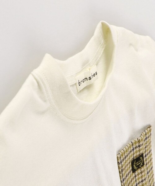 BRANSHES(ブランシェス)の「【おそろい】チェック柄切替長袖Tシャツ(Tシャツ/カットソー・キッズ・ブラウン/ブラック・90/100/110/140/130/150/120/80)」の7枚目の写真