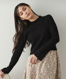 OPAQUE.CLIP | ニット×ジャカードドッキングワンピース【洗濯機洗い可】(ワンピース)