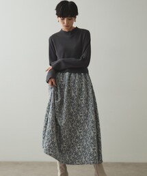 OPAQUE.CLIP | ニット×ジャカードドッキングワンピース【洗濯機洗い可】(ワンピース)