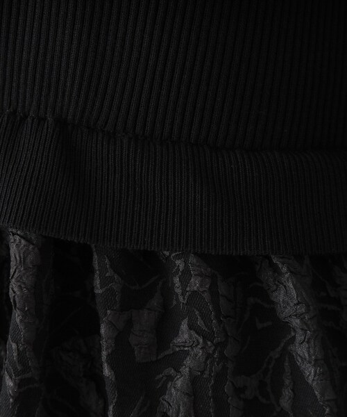 OPAQUE.CLIP（オペークドットクリップ）の「◆ニット×ジャカードドッキングワンピース【洗濯機洗い可】（ワンピース・レディース・ブラック/ブルー系9/ピンク系その他/ベージュ系4・38/40/42）」の8枚目の写真