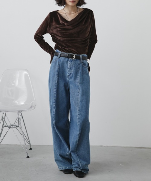 DARKPARK★Audrey バレルレッグ カーペンタージーンズ DARKPARKのブルー Audrey バレルレッグ カーペンタージーンズが