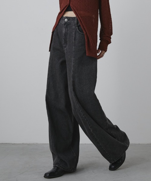 Aunt Marie's（アントマリーズ）の「【S,M,Lサイズ展開】バレルレッグワイドデニムパンツ/美シルエット/オールシーズン着用可能（デニムパンツ・レディース・ライトブルー/ブルー/ブラック・L/M/S）」の18枚目の写真