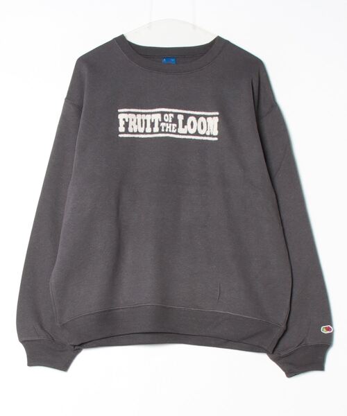 FRUIT OF THE LOOM(フルーツオブザルーム)の「【FRUIT OF THE LOOM/フルーツオブザルーム】FTL×PEANUTSワッペン甘編み裏毛スエット(スウェット・レディース・ブラック/グリーン/マスタード・L/M)」の1枚目の写真