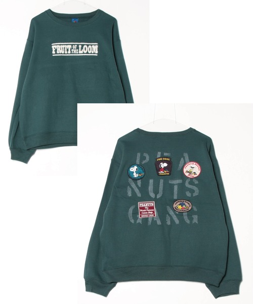 【FRUIT OF THE LOOM/フルーツオブザルーム】FTL×PEANUTSワッペン甘編み裏毛スエット（スウェット）｜FRUIT OF THE LOOM（フルーツオブザルーム）