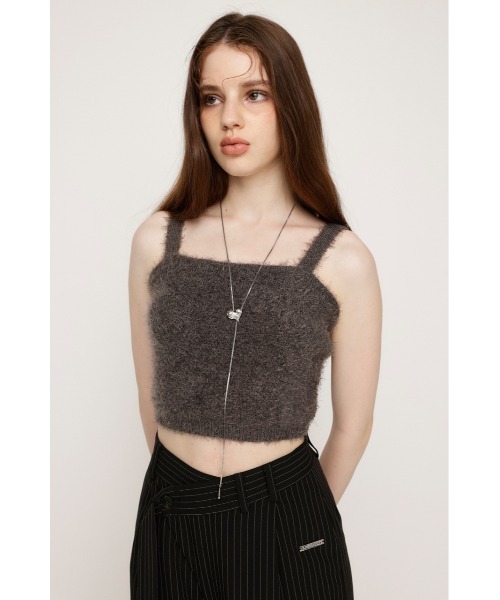 SLY（スライ）の「SHAGGY BRA TOP シャギー ブラ トップ / セットアップ可（キャミソール・レディース・ピンク/ブラック/アイボリー/グレー・FREE）」の20枚目の写真