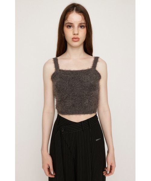 SLY（スライ）の「SHAGGY BRA TOP シャギー ブラ トップ / セットアップ可（キャミソール・レディース・ピンク/ブラック/アイボリー/グレー・FREE）」の21枚目の写真