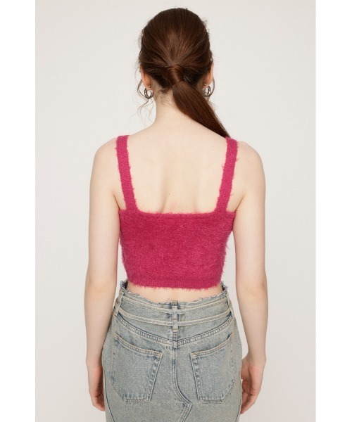 SLY（スライ）の「SHAGGY BRA TOP シャギー ブラ トップ / セットアップ可（キャミソール・レディース・ピンク/ブラック/アイボリー/グレー・FREE）」の6枚目の写真