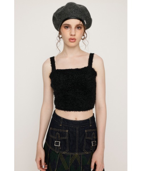 SLY（スライ）の「SHAGGY BRA TOP シャギー ブラ トップ / セットアップ可（キャミソール・レディース・ピンク/ブラック/アイボリー/グレー・FREE）」の13枚目の写真