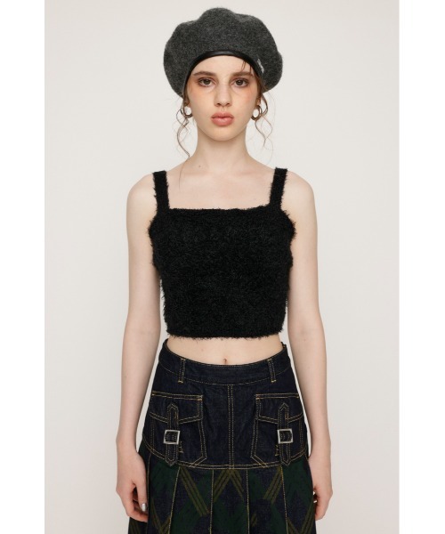 SLY（スライ）の「SHAGGY BRA TOP シャギー ブラ トップ / セットアップ可（キャミソール・レディース・ピンク/ブラック/アイボリー/グレー・FREE）」の15枚目の写真