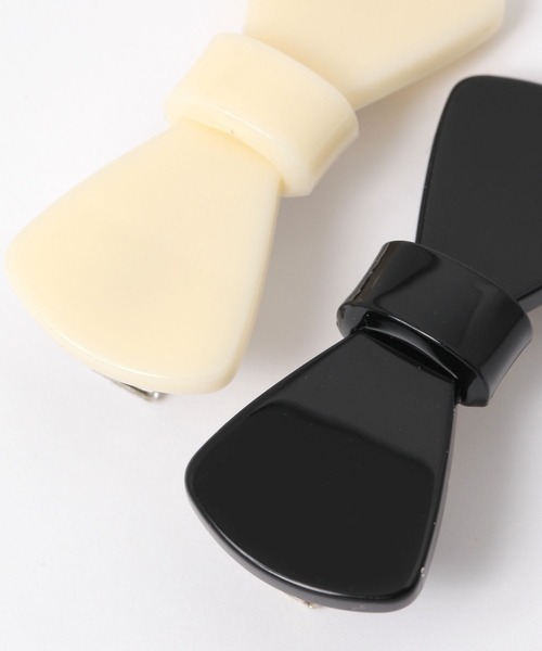 niko and...（ニコアンド）の「リボンSETクリップ（バレッタ/ヘアクリップ・レディース・ブラック/アイボリー・0）」の4枚目の写真