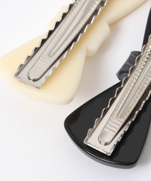 niko and...（ニコアンド）の「リボンSETクリップ（バレッタ/ヘアクリップ・レディース・ブラック/アイボリー・0）」の5枚目の写真