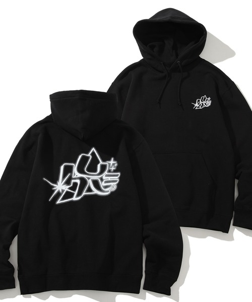HUF(ハフ)の「【HUF/ハフ】GLOW P/O HOODIE / グロープルオーバーフーディー(パーカー・メンズ・ブラック/グレー・S/M/L/XL)」の1枚目の写真