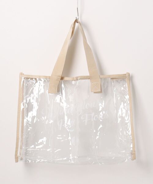 Pochi Pouch(ポチポーチ)の「Pochi Pouch/【大容量/PVC】 ビーチ プール バッグ(トートバッグ・レディース・アイボリー/ブラック/ネイビー・FREE)」の1枚目の写真