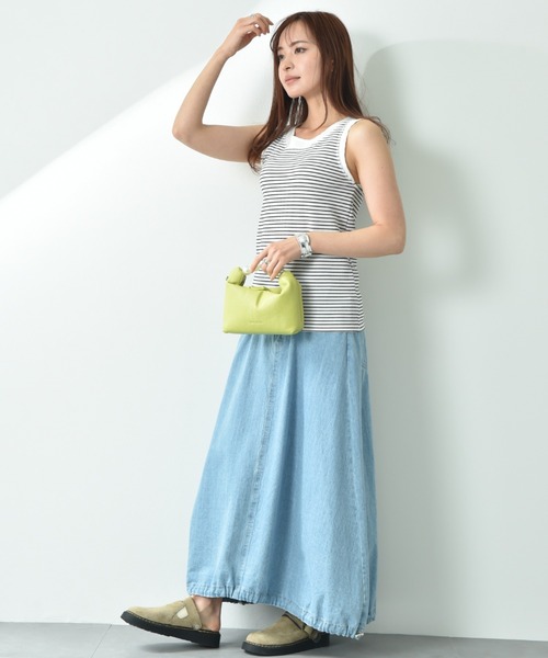 INTERPLANET（インタープラネット）の「ラッセル編シアー切替２ＷＡＹタンク（タンクトップ・レディース・オフホワイト/ホワイト系その他/ブラック/グレイッシュベージュ・FREE）」の21枚目の写真