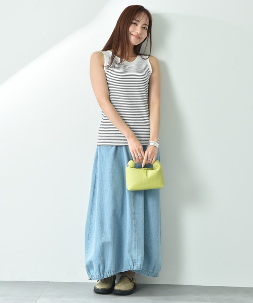 INTERPLANET（インタープラネット）の「ラッセル編シアー切替２ＷＡＹタンク（タンクトップ・レディース・オフホワイト/ホワイト系その他/ブラック/グレイッシュベージュ・FREE）」の22枚目の写真