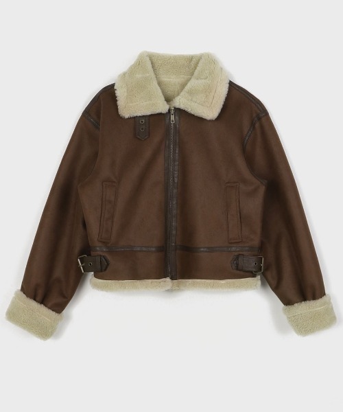 BLACKUP（ブラックアップ）の「[MADE] ラメススエードムートンジャケット（ムートンコート・レディース・ブラウン・ONESIZE）」の13枚目の写真