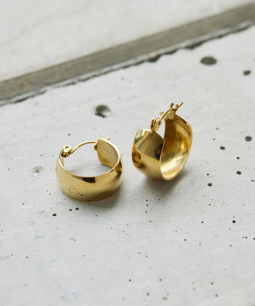 Ear Papillonner ゴールド バックチェーンピアス セール】《スターリングシルバー使用》くるりバックチェーン