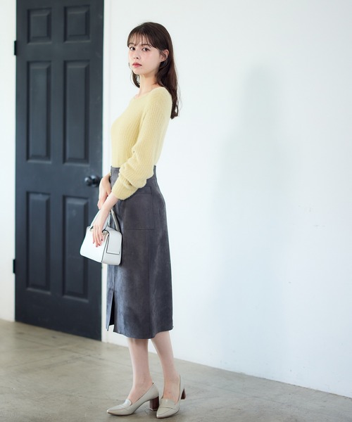 12Twelve Agenda（トゥエルブ　アジェンダ）の「前後2wayラメワイドリブシャギーニットプルオーバー（ニット/セーター・レディース・サックスブルー/イエロー/ベージュ/チャコールグレー/ミント/アイボリー・M）」の22枚目の写真