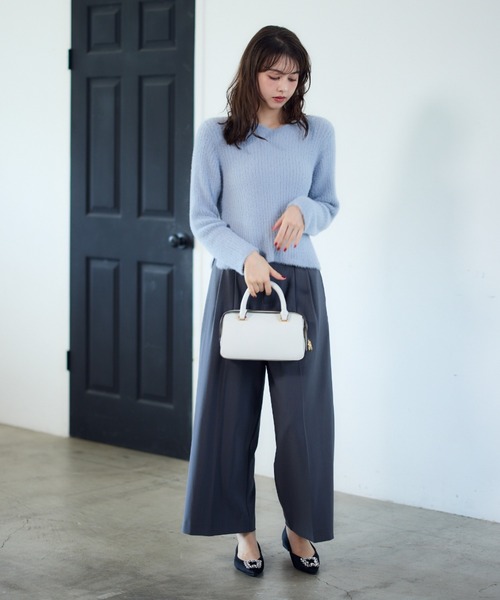 12Twelve Agenda（トゥエルブ　アジェンダ）の「前後2wayラメワイドリブシャギーニットプルオーバー（ニット/セーター・レディース・サックスブルー/イエロー/ベージュ/チャコールグレー/ミント/アイボリー・M）」の13枚目の写真