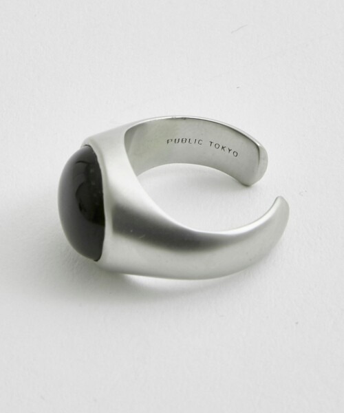 STUDIOUS（ステュディオス）の「【PUBLIC TOKYO/パブリックトウキョウ】ONXY RING / オニキスリング（リング・メンズ・シルバー・FREE）」の4枚目の写真