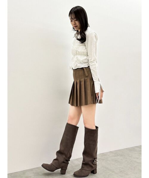 タフタ★スリップオン★ミニスカート★ REDVALENTINO セール】ダブルベルトミニスカート（スカート）｜dazzlin