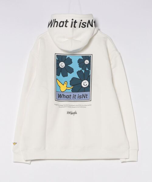 (What it isNt)ART BY MARKGONZALES(ワットイットイズント)の「【(What it isNt)ART BY MARKGONZALES / (ワットイットイズント) アートバイマークゴンザレス】リラックスフィット バックプリント 裏起毛フーディー プルオーバーパーカー ユニセックス(パーカー・メンズ・ブルー/グリーン/ピンク/ホワイト・X-LARGE/LARGE/MEDIUM)」の6枚目の写真