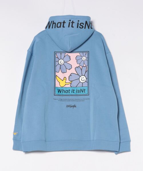 (What it isNt)ART BY MARKGONZALES(ワットイットイズント)の「【(What it isNt)ART BY MARKGONZALES / (ワットイットイズント) アートバイマークゴンザレス】リラックスフィット バックプリント 裏起毛フーディー プルオーバーパーカー ユニセックス(パーカー・メンズ・ブルー/グリーン/ピンク/ホワイト・X-LARGE/LARGE/MEDIUM)」の8枚目の写真